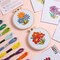 ZOIIWA 6PCS Flower Cross Stitch Kits for Beginners DIY Embroidery Kit for Kids Adults Christmas Birthday Gift Needlepoint Patterns with 2 Embroidery Hoops Craft Supplies